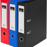 3 Colored Sets of VABE UK Lever Arch Folders (Red, Blue, Black)