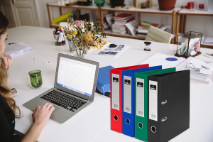 4 Colored Sets of VABE UK Lever Arch Folders (Red, Green, Black, Blue)