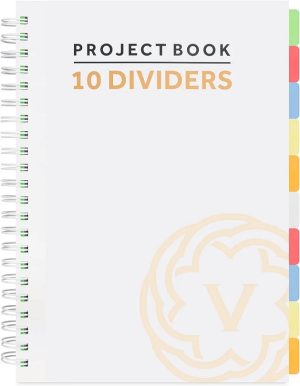 A4 Project Notebook with 10 Dividers (White)