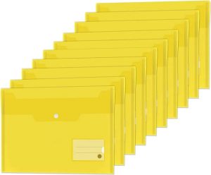 Yellow VABE UK Plastic Wallets 10 Packs