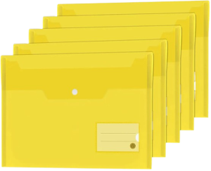 Yellow VABE UK Plastic Wallets (5 Packs)