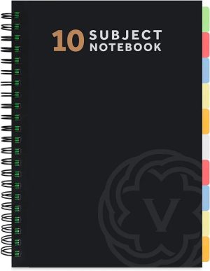 A4 Subject Notebook With 10 Dividers (Black)