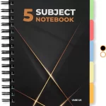 A5 Subject Notebook With 5 Dividers Black