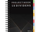 A4 Project Notebook with 10 Dividers Black