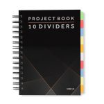 A4 Project Notebook with 10 Dividers (Black)