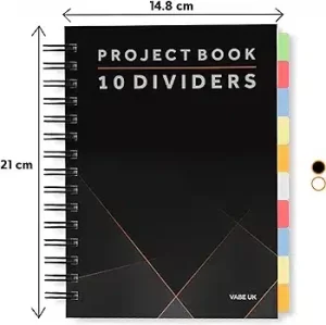 A5 Subject Notebook With 10 Dividers (Black)