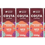 Costa Coffee Amazonian Blend Whole Coffee Beans 200g Full Case (5 Packs)
