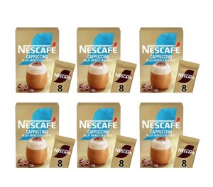 Nescafe Gold Cappuccino Decaf Unsweetened Coffee Sachets 8x15g Full Case 6pks