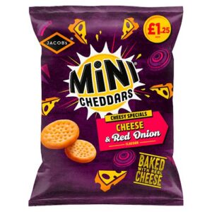 Jacob's Mini Cheddars Cheese & Red Onion Flavour PMP £1.25 90g