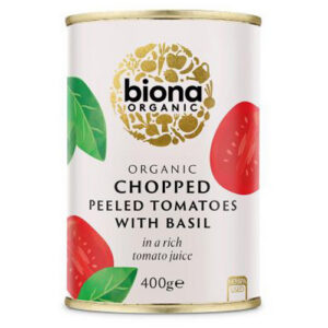 Biona Organic Chopped Peeled Tomatoes with Basil 400g