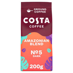 Costa Coffee Amazonian Blend Roast & Ground for Cafetiere & Filter Coffee New