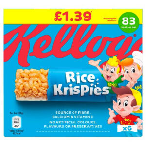 Kelloggs Rice Krispies Cereal Bar 120g 6pk PM £1.39